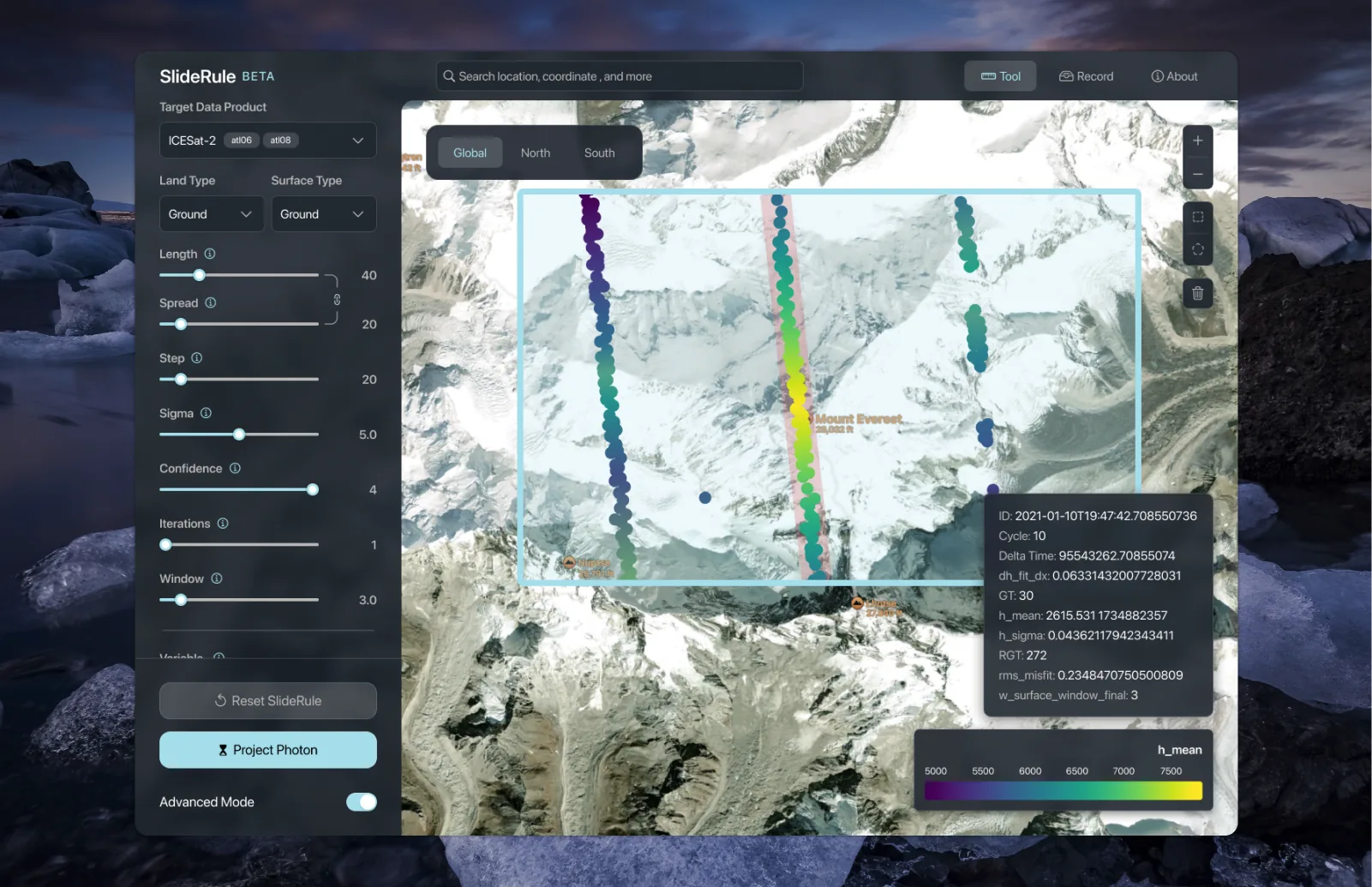 NASA ICE-2 SlideRule tool